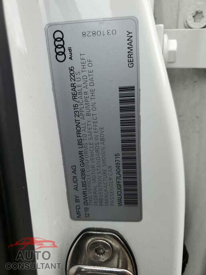 AUDI A3 2020 - WAUCUGFF7LA049715