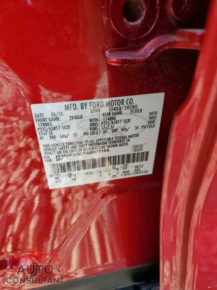 FORD EDGE 2010 - 2FMDK3GC7ABB77184