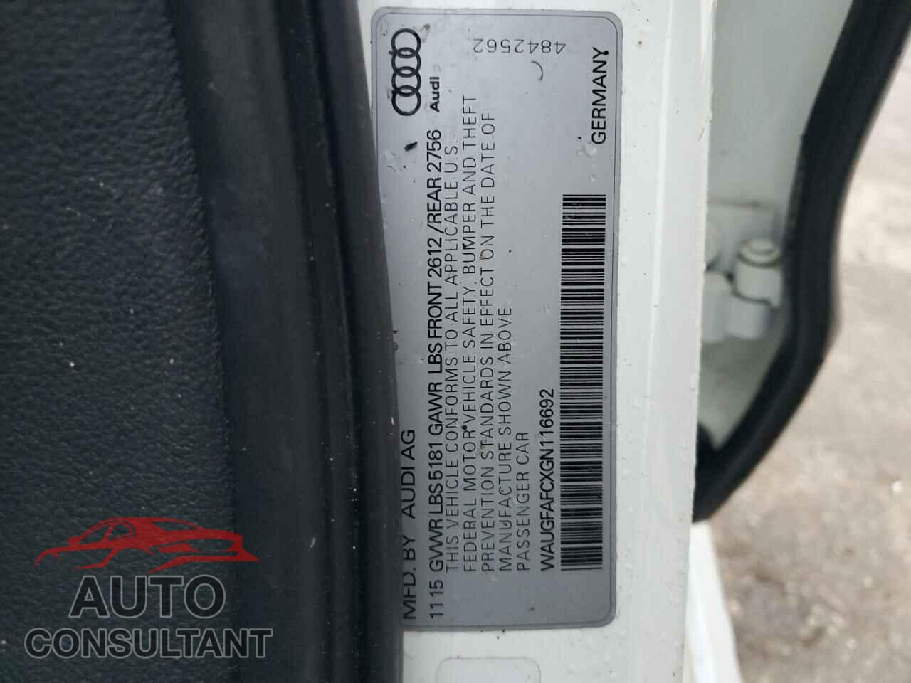 AUDI A6 2016 - WAUGFAFCXGN116692