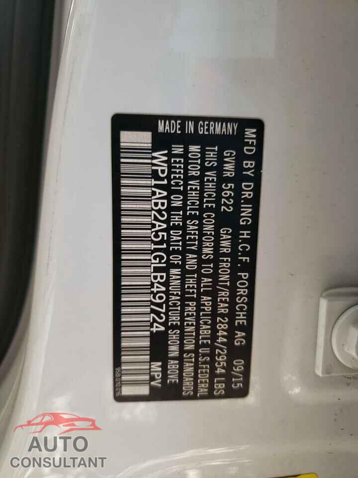 PORSCHE MACAN 2016 - WP1AB2A51GLB49724