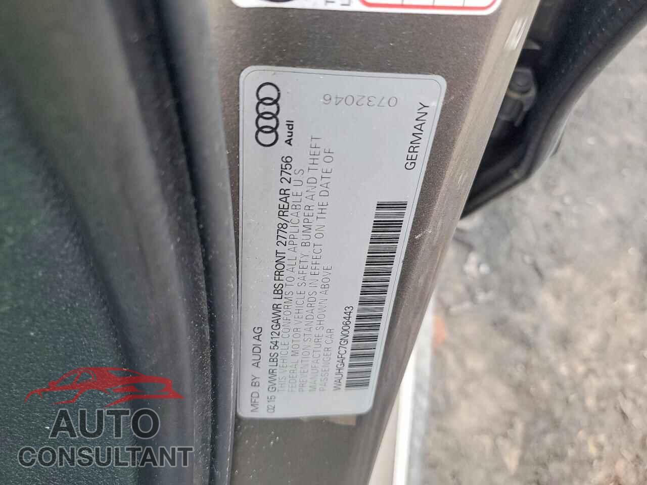 AUDI A6 2016 - WAUHGAFC7GN006443
