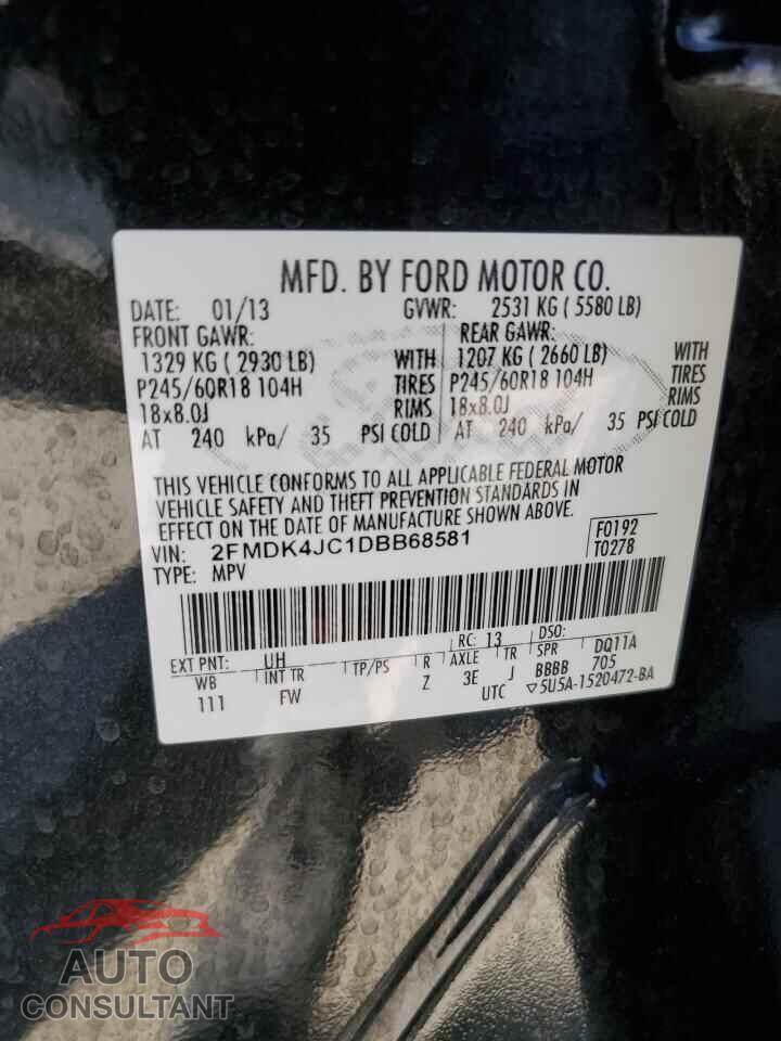 FORD EDGE 2013 - 2FMDK4JC1DBB68581