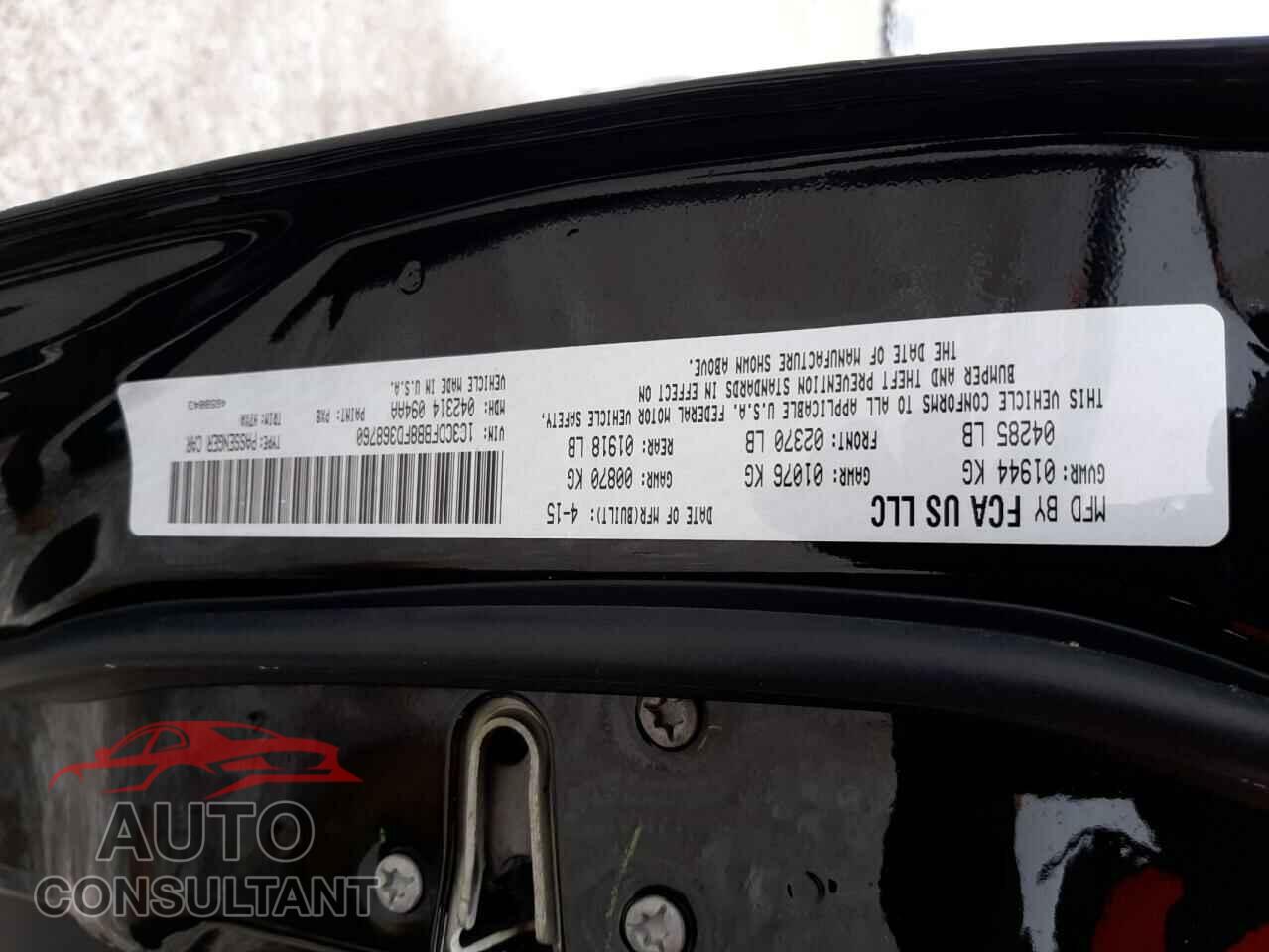 DODGE DART 2015 - 1C3CDFBB8FD368760