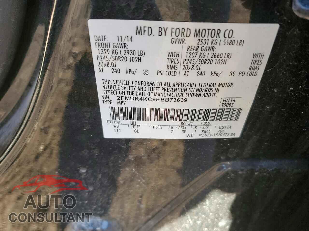 FORD EDGE 2014 - 2FMDK4KC9EBB73639