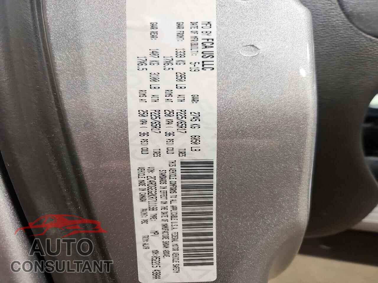 DODGE CARAVAN 2019 - 2C4RDGEG2KR711198