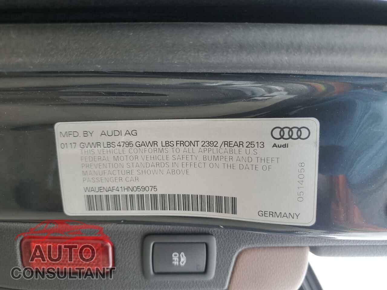 AUDI A4 2017 - WAUENAF41HN059075