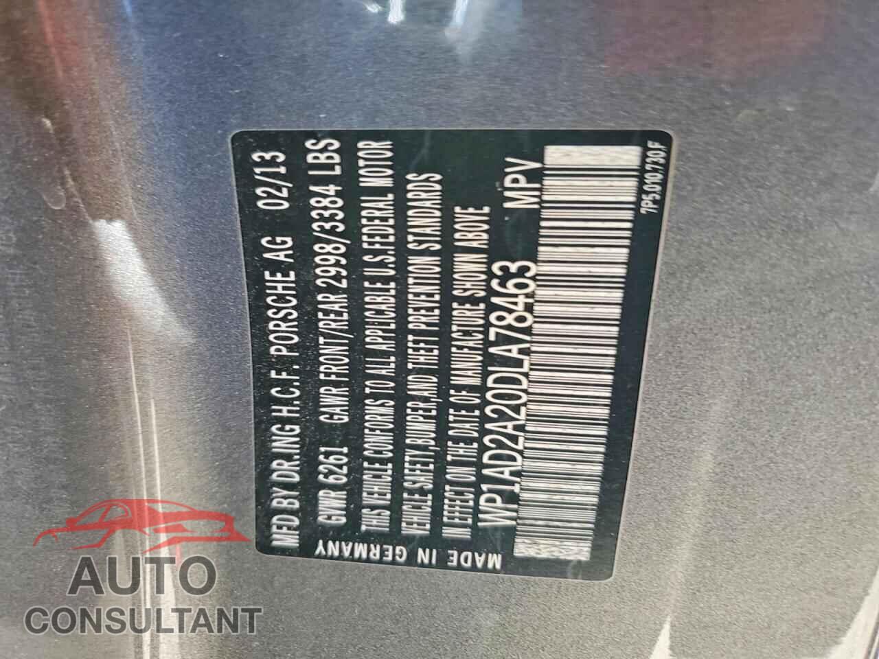 PORSCHE CAYENNE 2013 - WP1AD2A20DLA78463