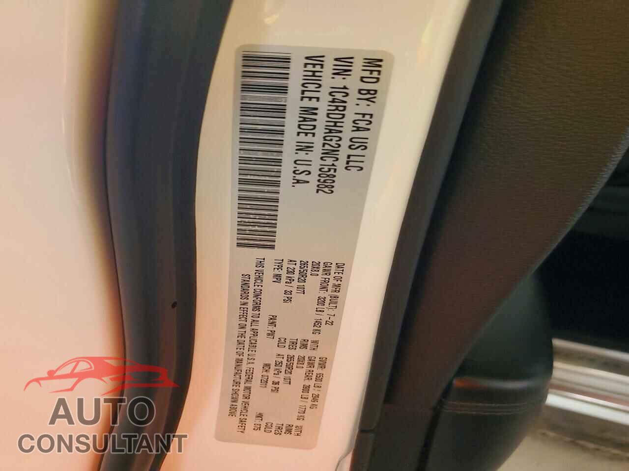 DODGE DURANGO 2022 - 1C4RDHAG2NC158982