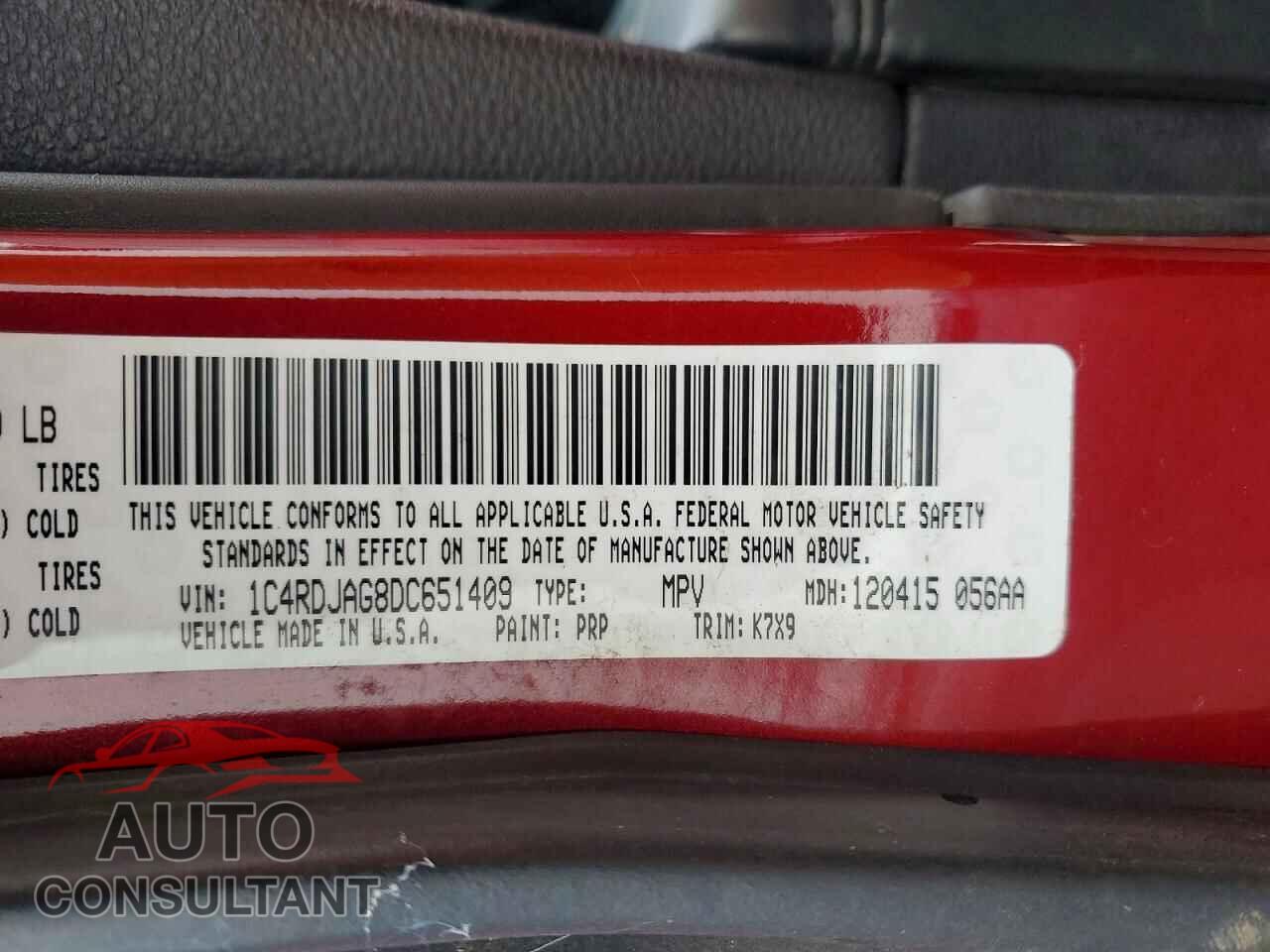 DODGE DURANGO 2013 - 1C4RDJAG8DC651409