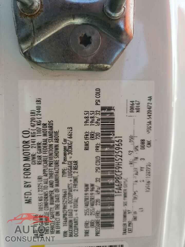 FORD MUSTANG 2017 - 1FA6P8CF9H5259661