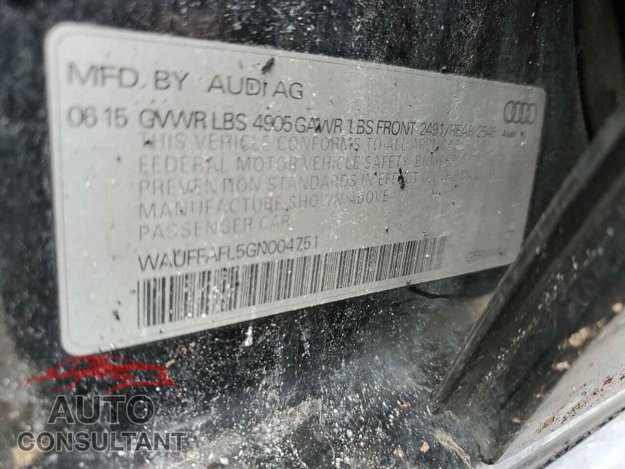 AUDI A4 2016 - WAUFFAFL5GN004751