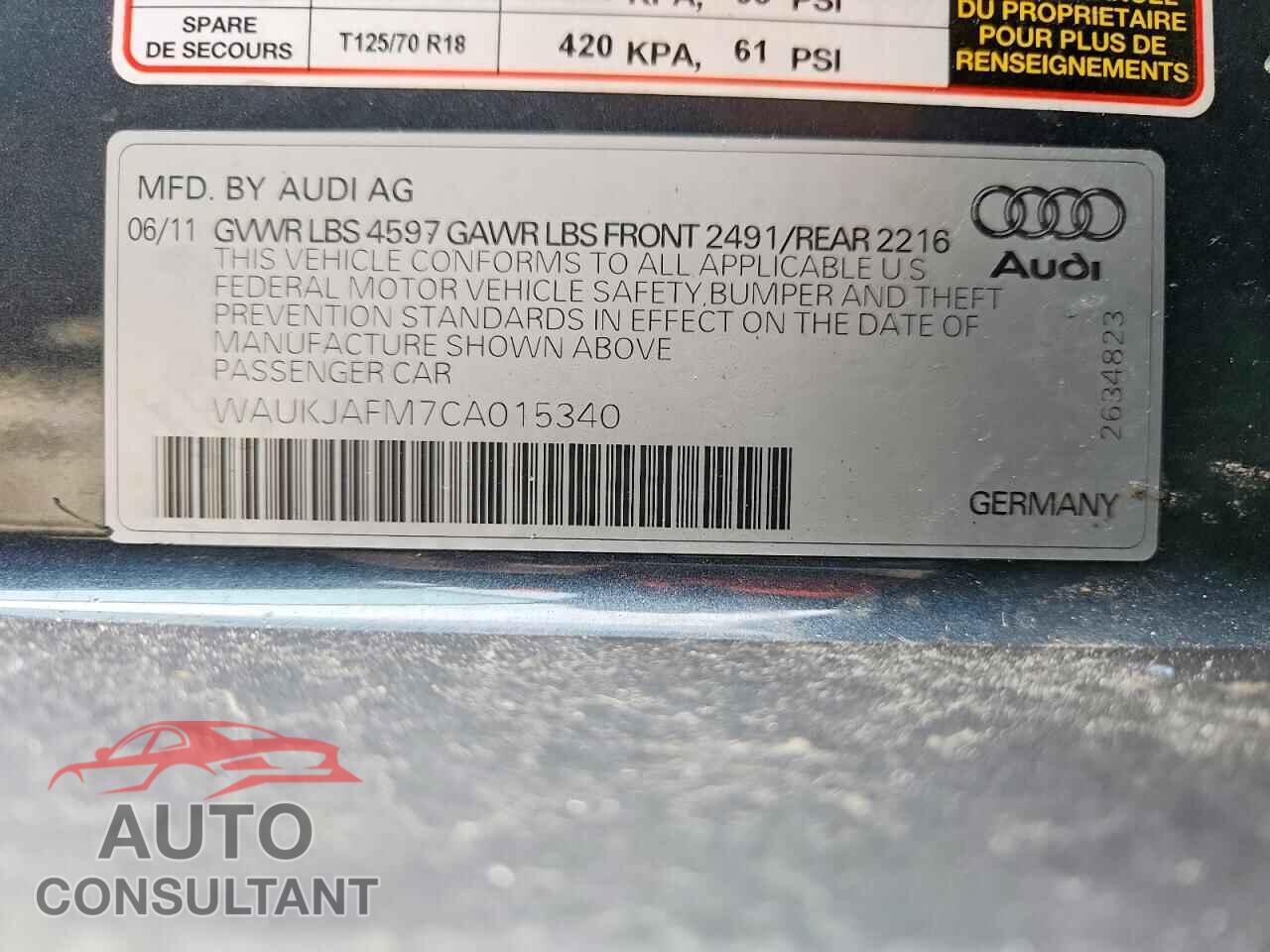 AUDI A3 2012 - WAUKJAFM7CA015340
