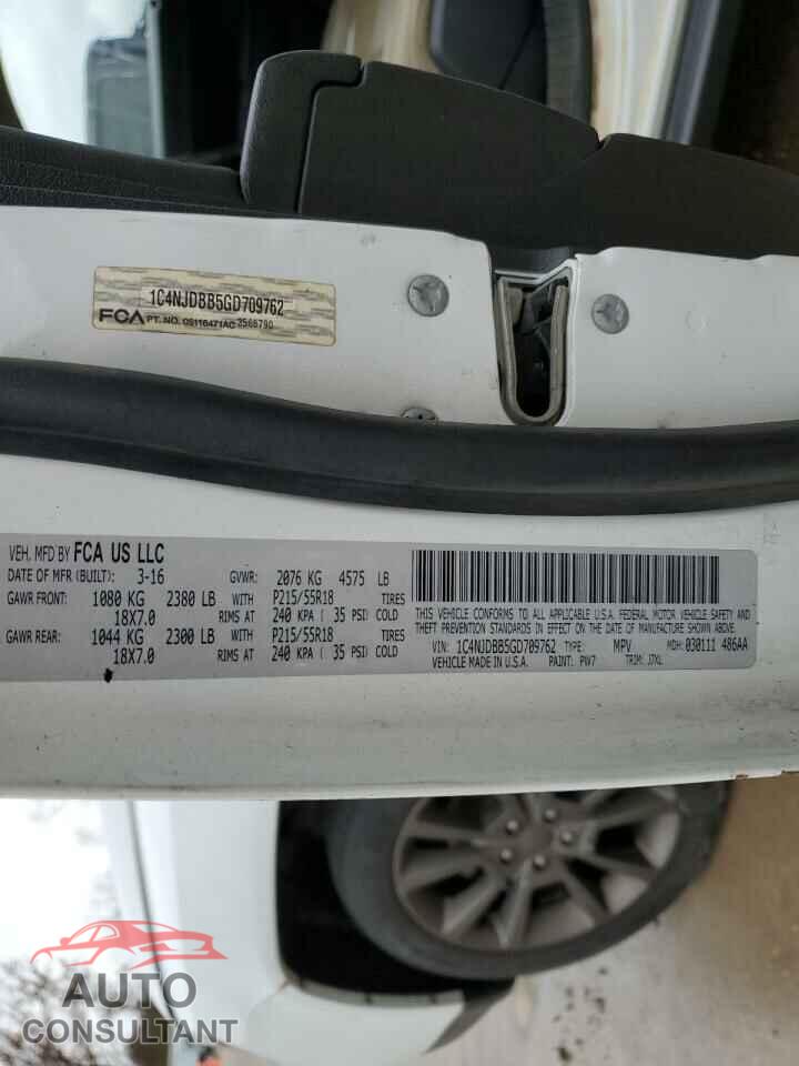 JEEP COMPASS 2016 - 1C4NJDBB5GD709762