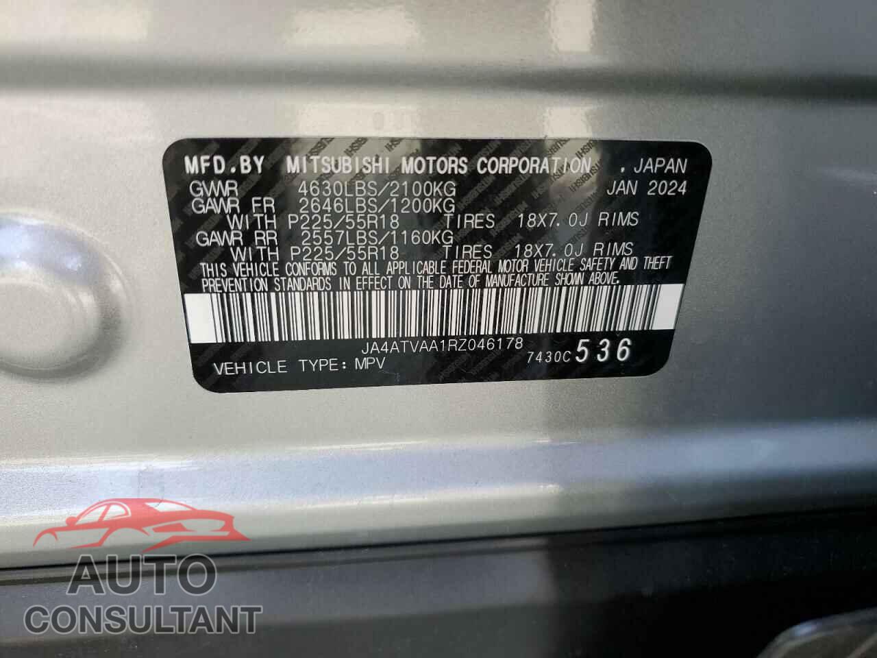 MITSUBISHI ECLIPSE 2024 - JA4ATVAA1RZ046178