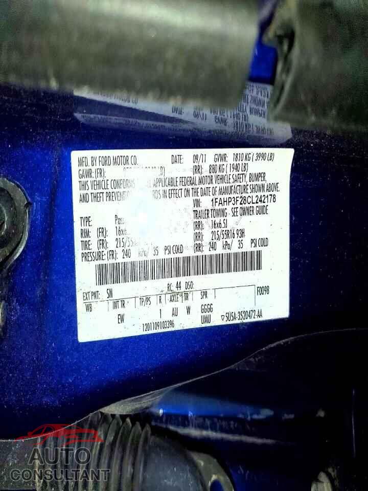 FORD FOCUS 2012 - 1FAHP3F28CL242178