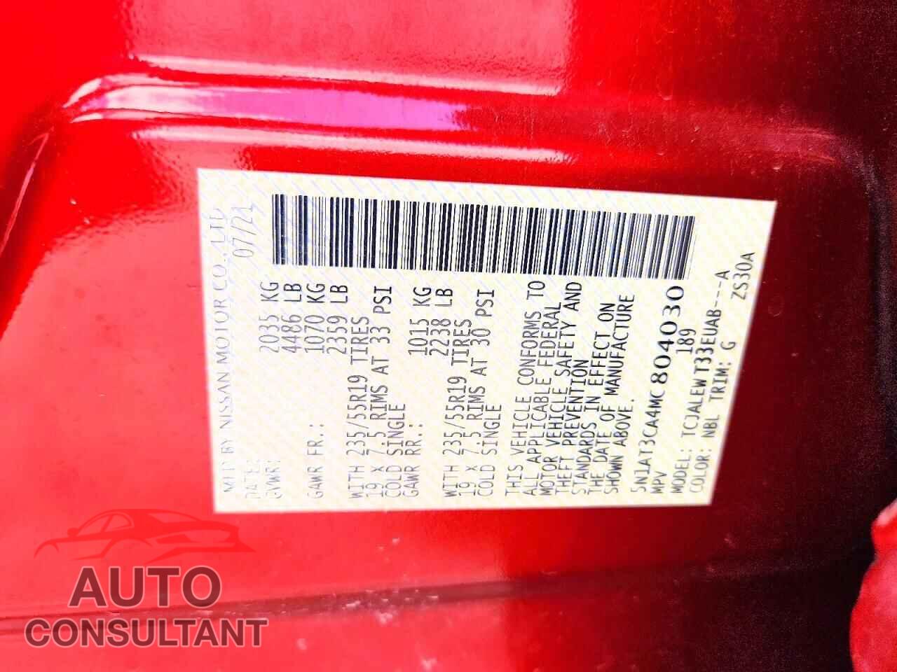 NISSAN ROGUE 2021 - 5N1AT3CA4MC804030