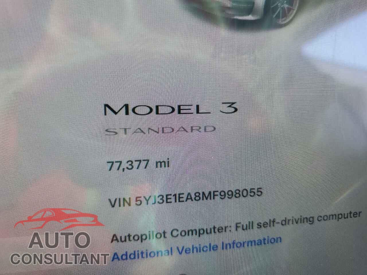 TESLA MODEL 3 2021 - 5YJ3E1EA8MF998055