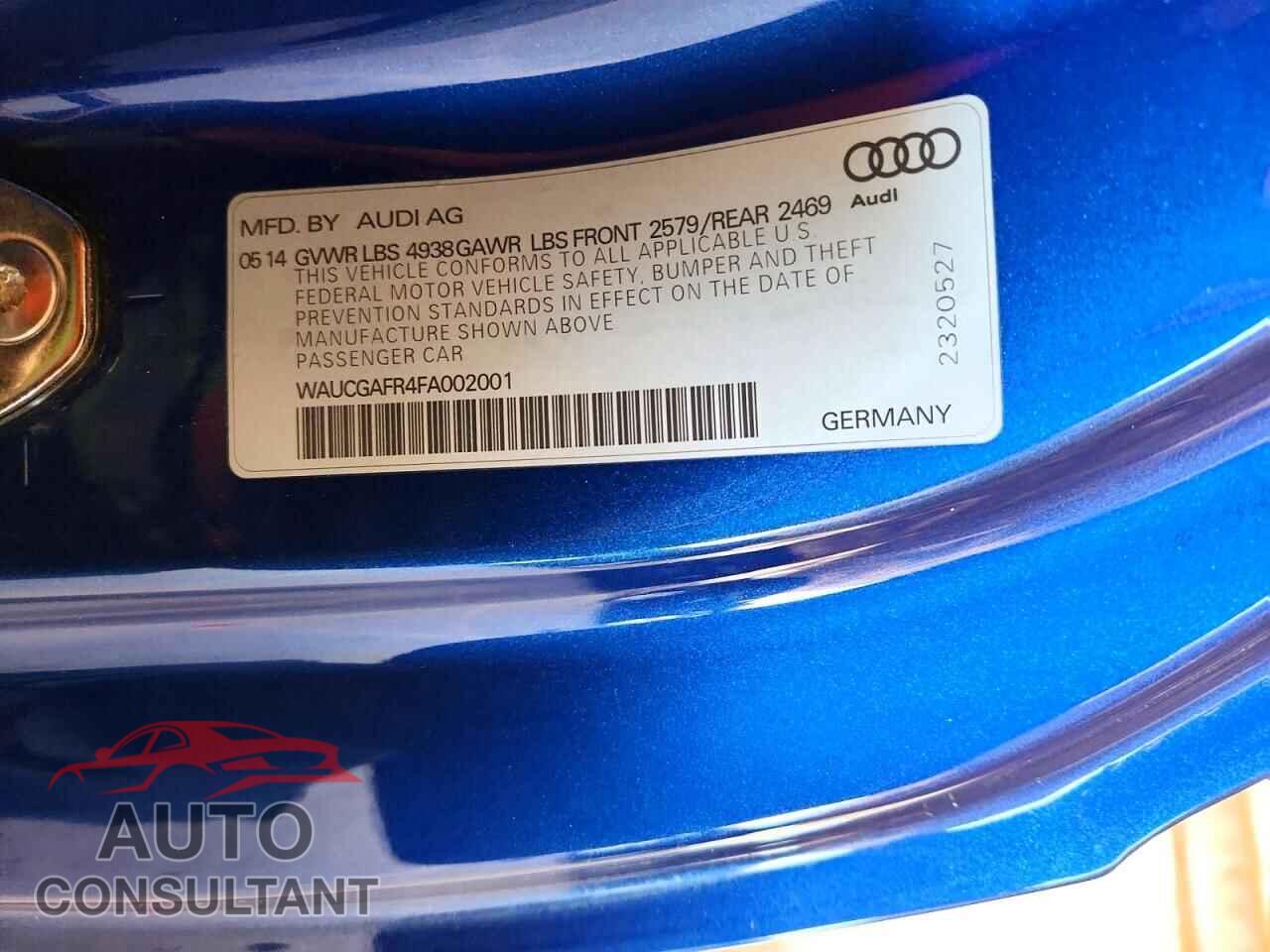 AUDI S5/RS5 2015 - WAUCGAFR4FA002001