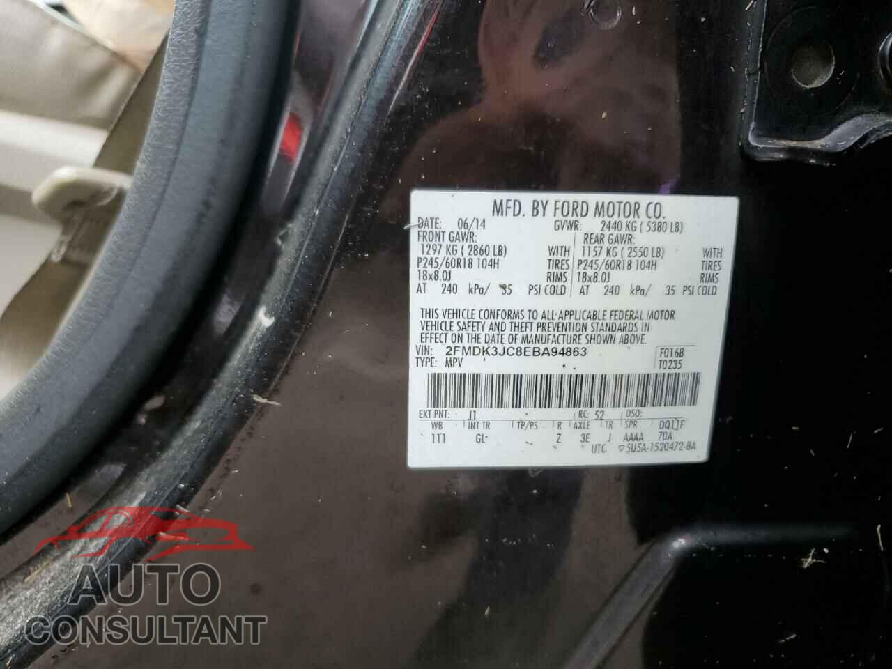 FORD EDGE 2014 - 2FMDK3JC8EBA94863