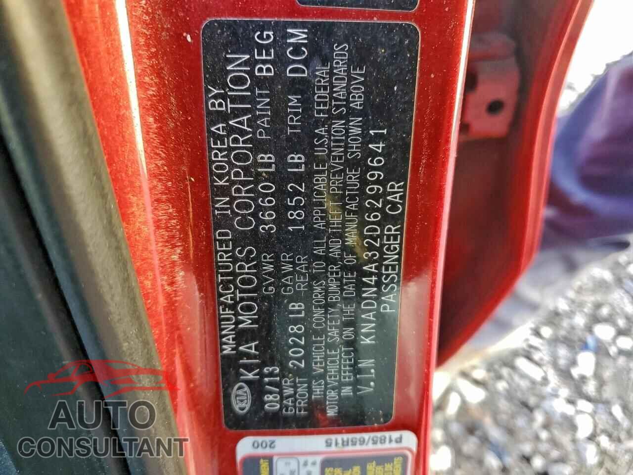 KIA RIO 2013 - KNADN4A32D6299641
