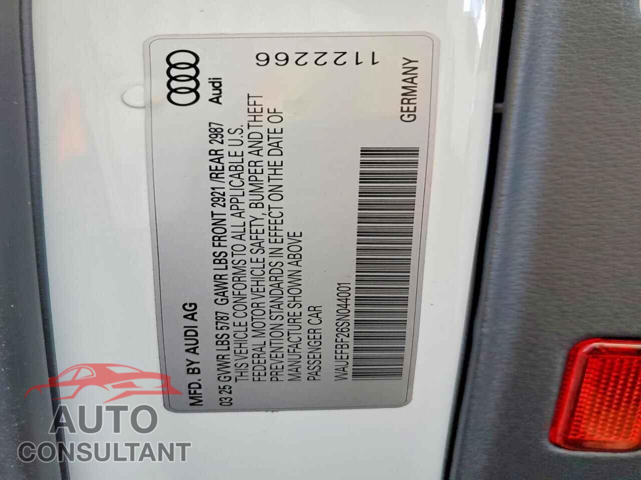 AUDI S6/RS6 2025 - WAUEFBF26SN044001