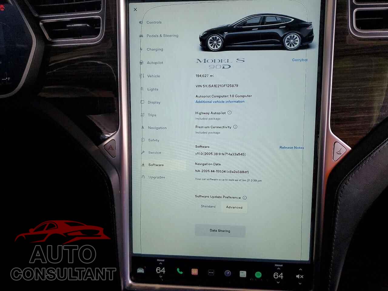 TESLA MODEL S 2016 - 5YJSA1E21GF125879