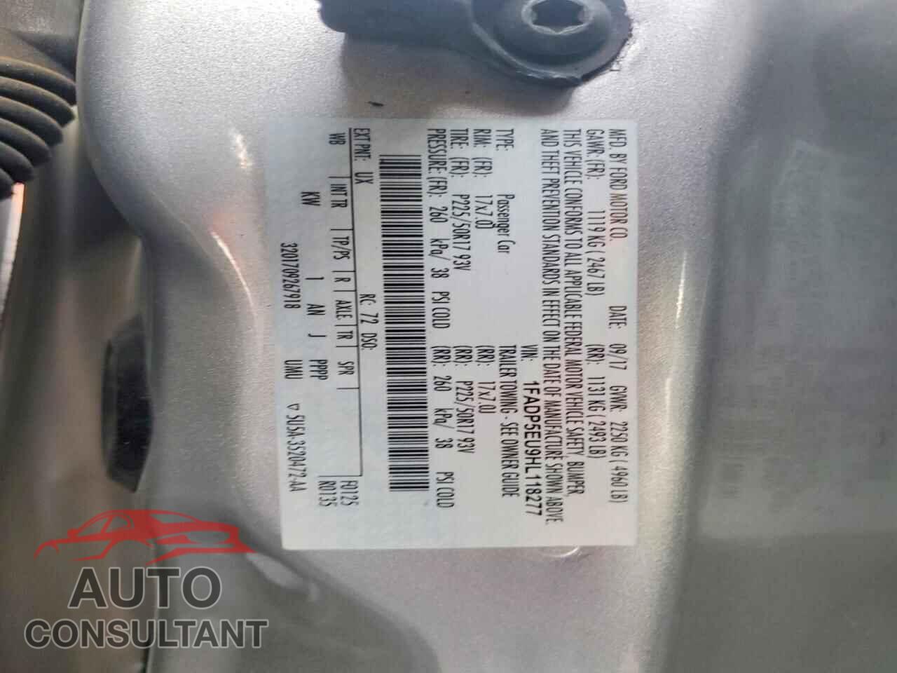 FORD CMAX 2017 - 1FADP5EU9HL118277