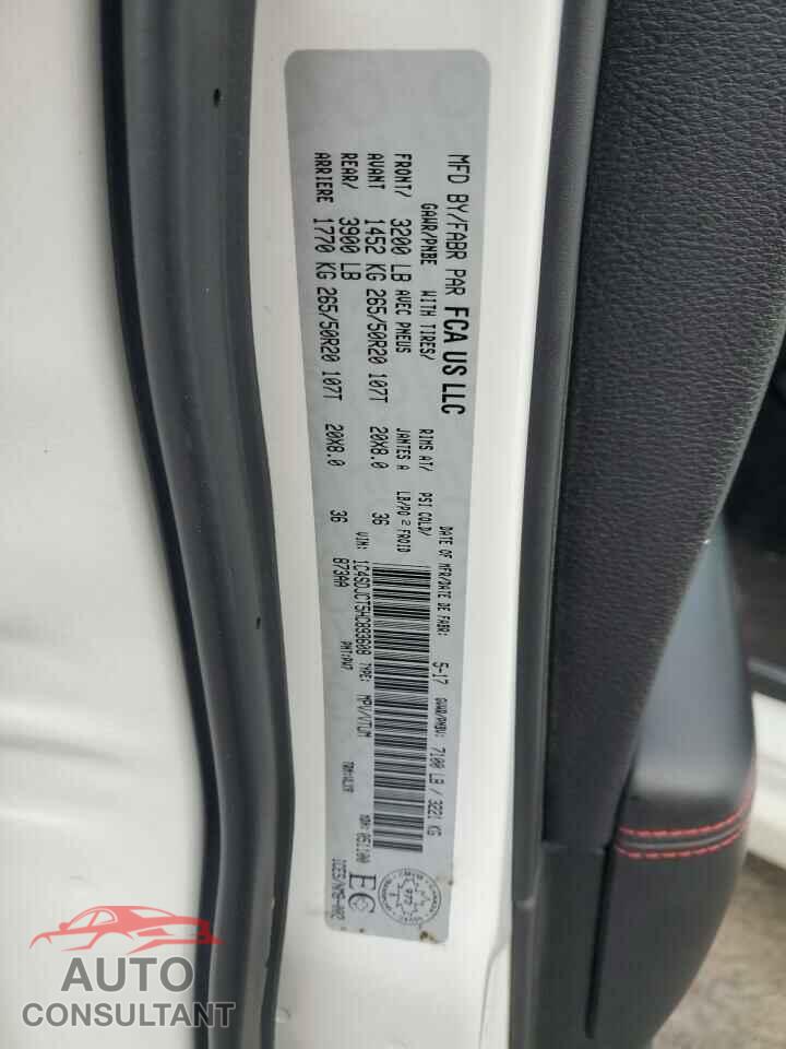 DODGE DURANGO 2017 - 1C4SDJCT5HC893608