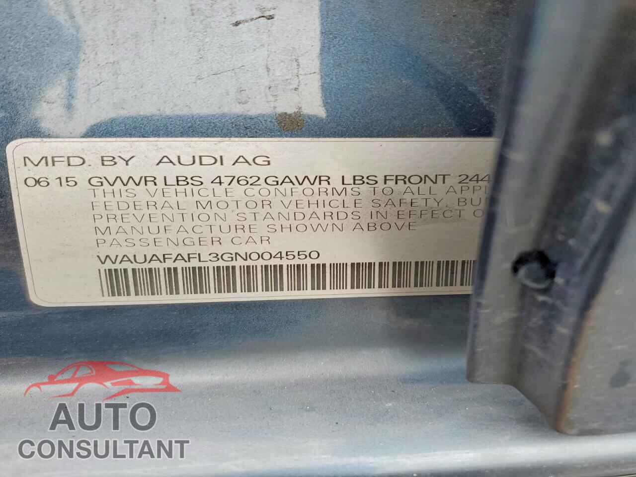 AUDI A4 2016 - WAUAFAFL3GN004550
