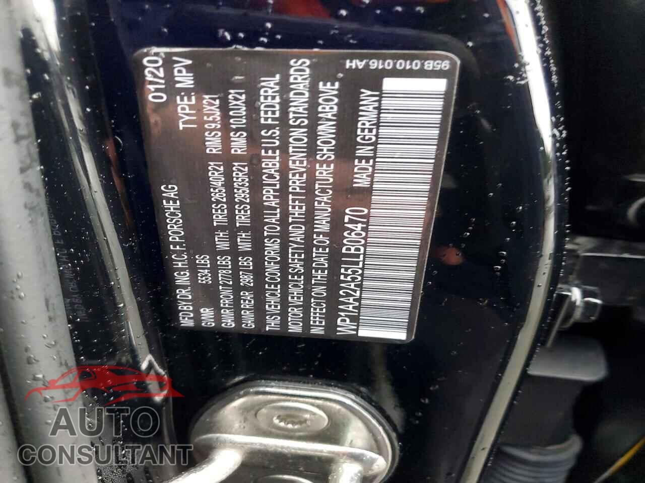 PORSCHE MACAN 2020 - WP1AA2A55LLB06470