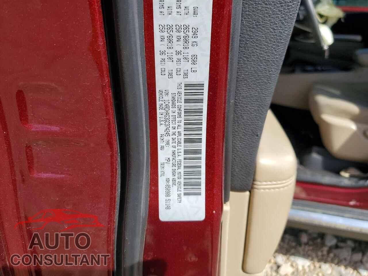 DODGE DURANGO 2016 - 1C4RDHAG3GC374245