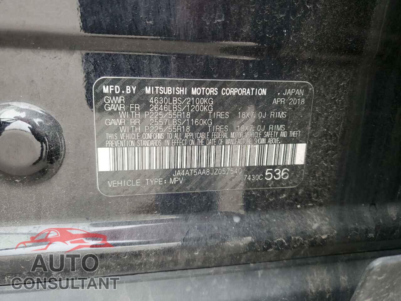MITSUBISHI ECLIPSE 2018 - JA4AT5AA8JZ057540