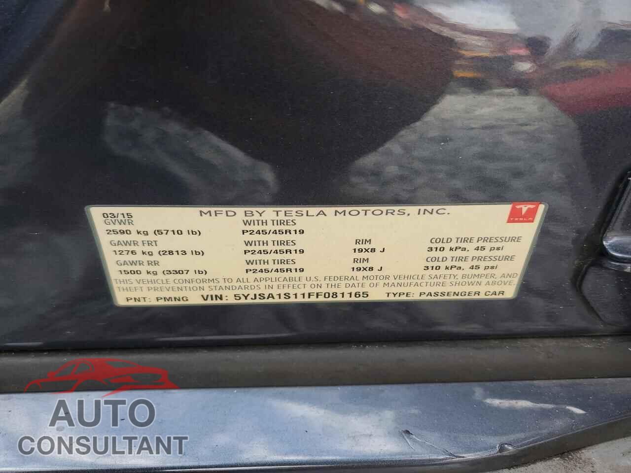 TESLA MODEL S 2015 - 5YJSA1S11FF081165
