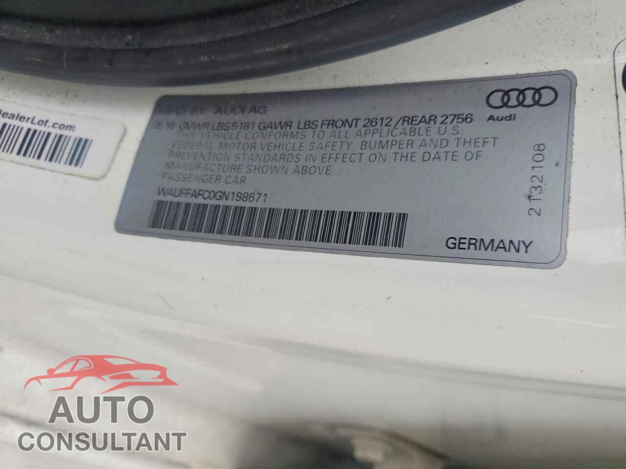 AUDI A6 2016 - WAUFFAFC0GN198671