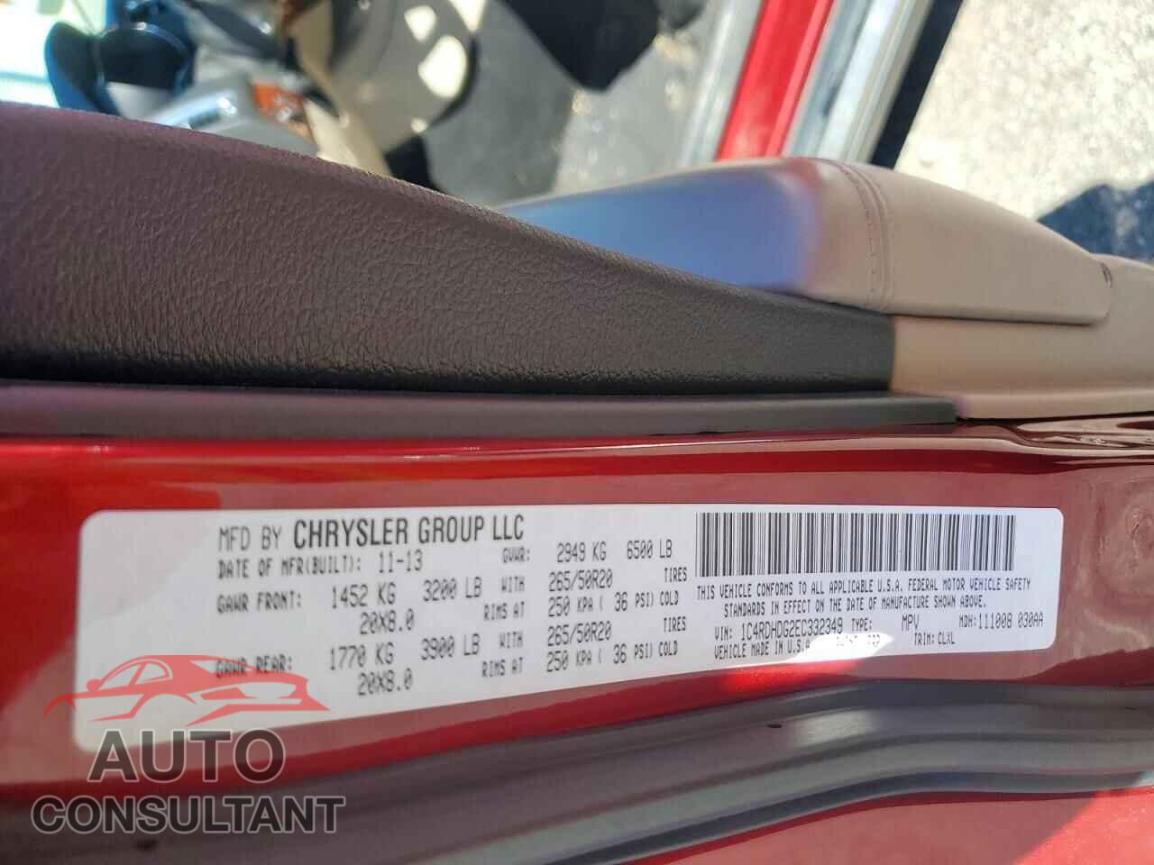 DODGE DURANGO 2014 - 1C4RDHDG2EC332349