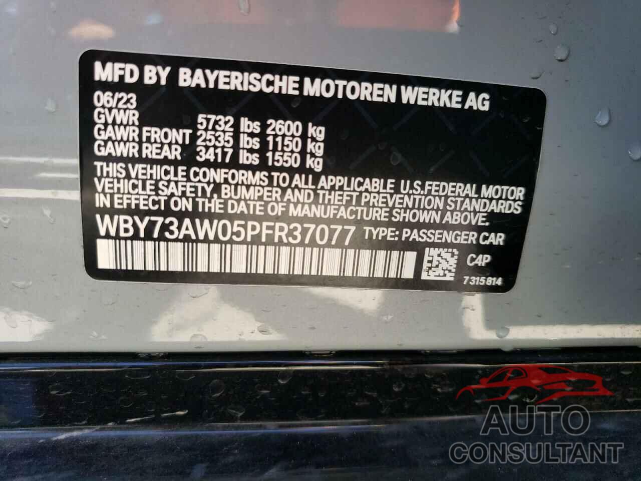 BMW I4 EDRIVE4 2023 - WBY73AW05PFR37077