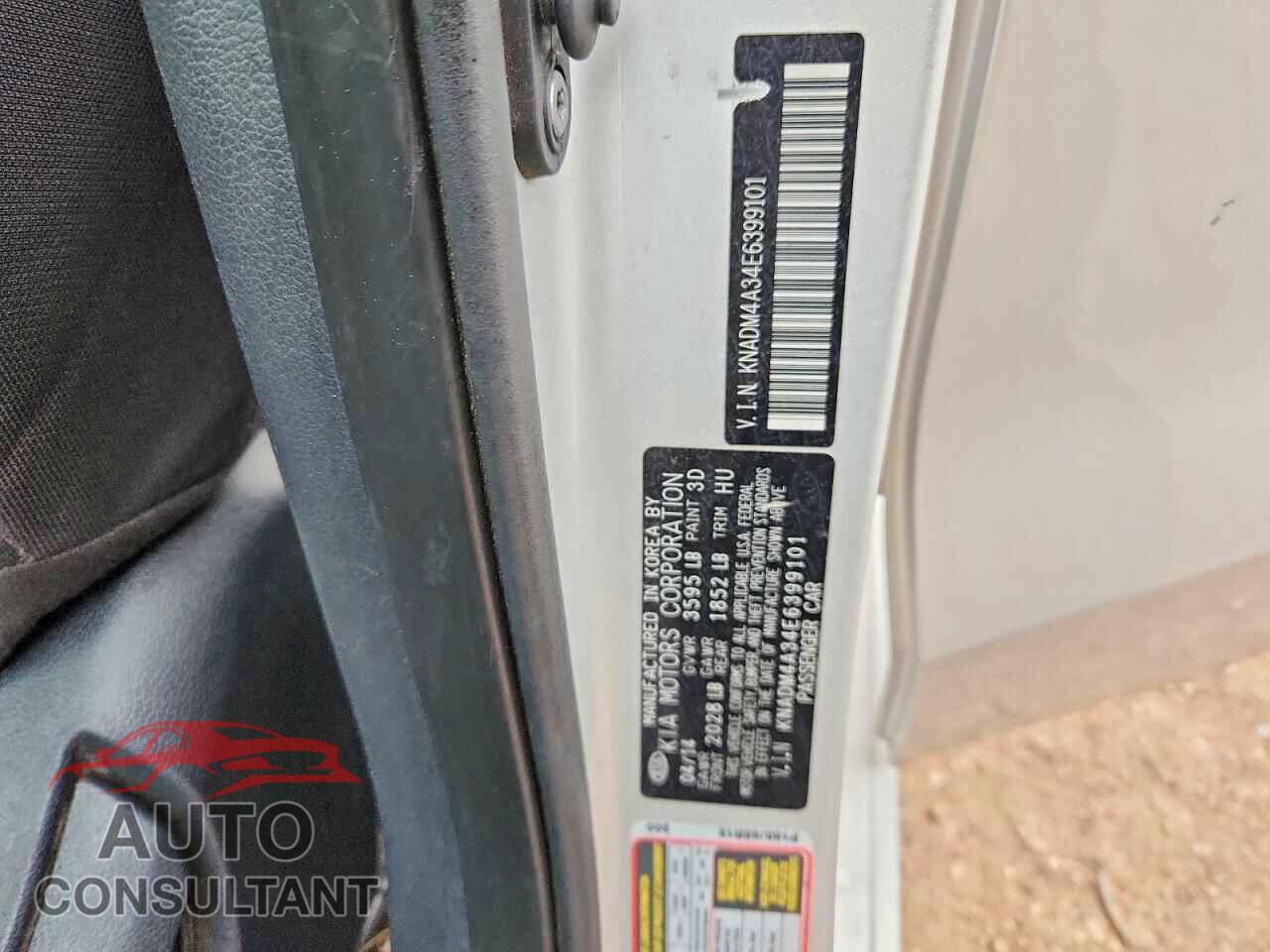 KIA RIO 2014 - KNADM4A34E6399101