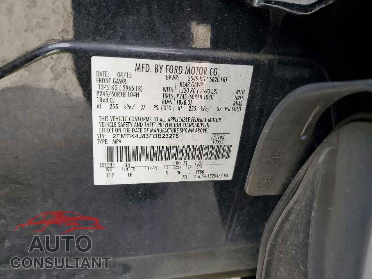 FORD EDGE 2015 - 2FMTK4J83FBB23278