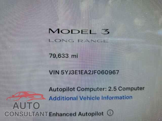 TESLA MODEL 3 2018 - 5YJ3E1EA2JF060967