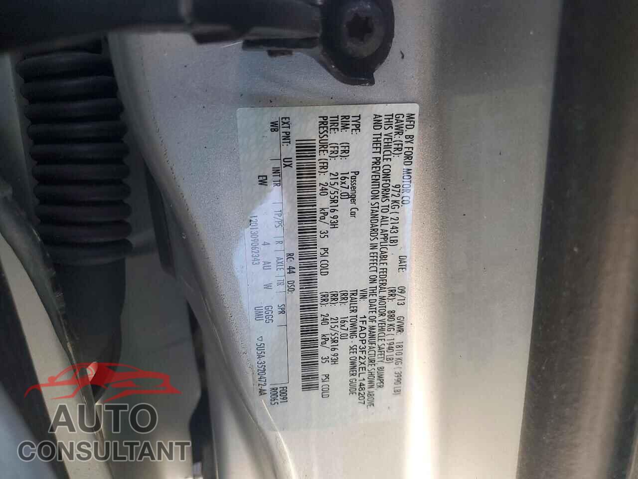 FORD FOCUS 2014 - 1FADP3F2XEL148207