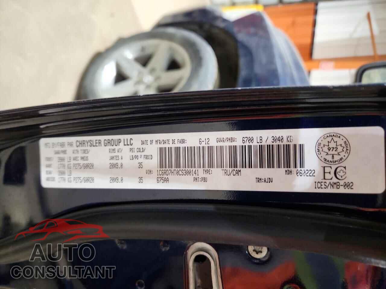 DODGE RAM 1500 2012 - 1C6RD7HT0CS300141