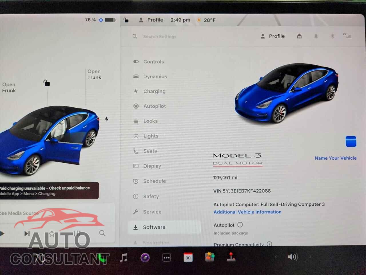 TESLA MODEL 3 2019 - 5YJ3E1EB7KF422088