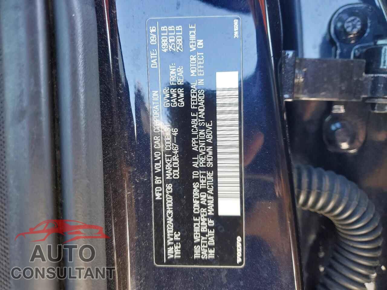 VOLVO S90 2017 - YV1102AK3H1007136