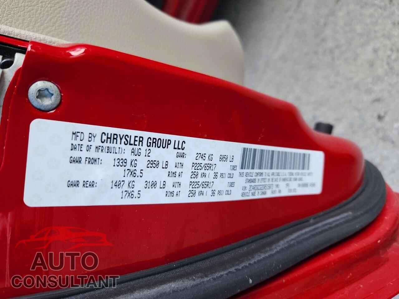 DODGE CARAVAN 2013 - 2C4RDGCG2DR515073