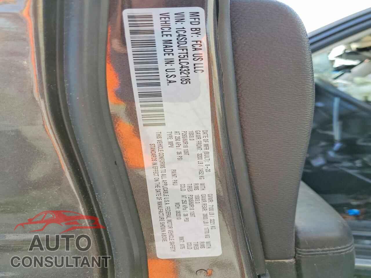 DODGE DURANGO 2020 - 1C4SDJFT5LC432185