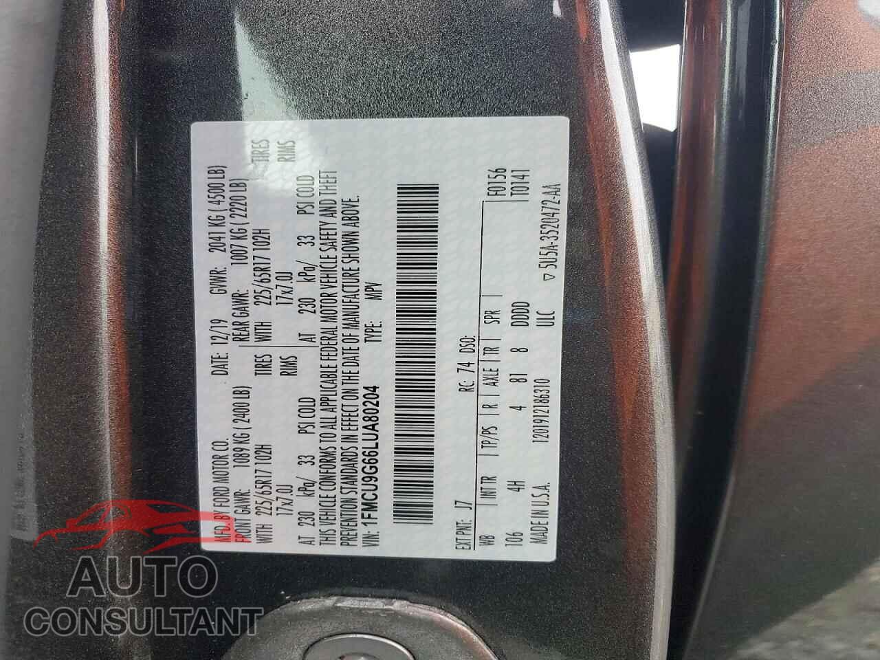 FORD ESCAPE 2020 - 1FMCU9G66LUA80204