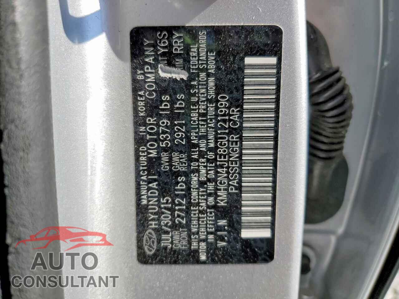 HYUNDAI GENESIS 2016 - KMHGN4JE8GU121990