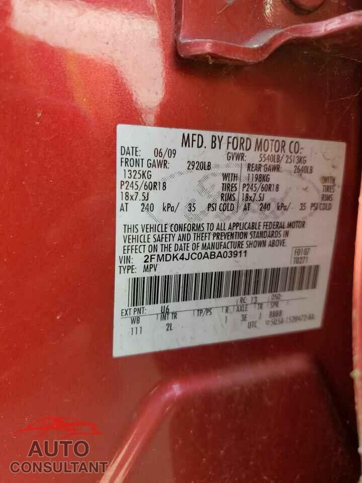 FORD EDGE 2010 - 2FMDK4JC0ABA03911