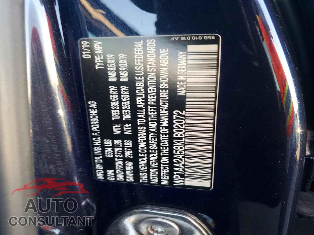 PORSCHE MACAN 2019 - WP1AA2A58KLB02072