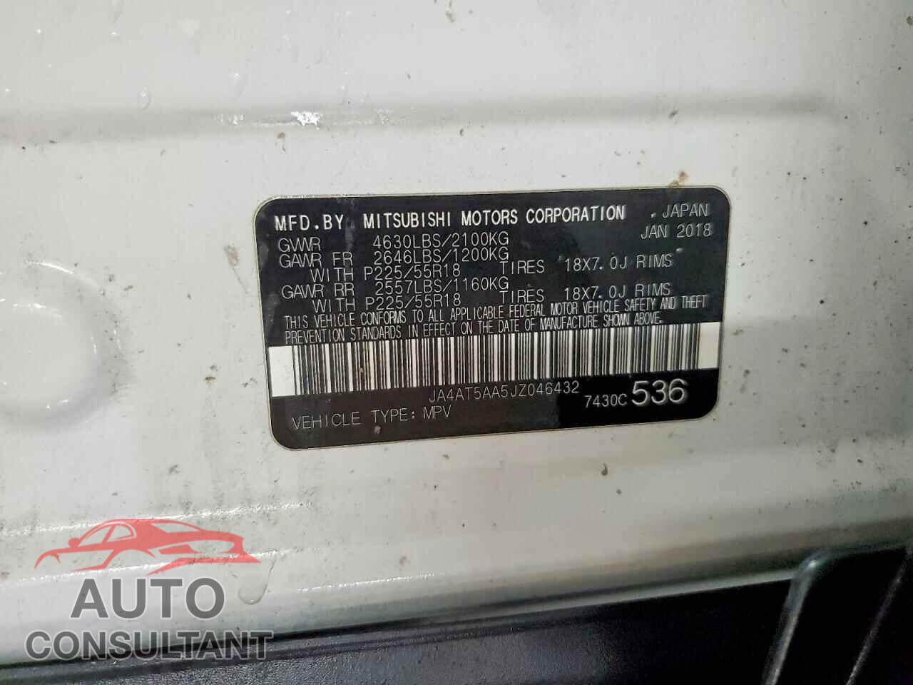 MITSUBISHI ECLIPSE CROSS 2018 - JA4AT5AA5JZ046432